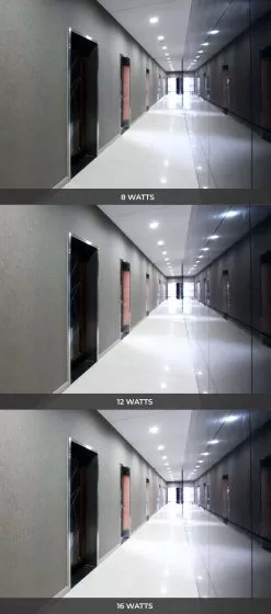 8" LED Commercial Recessed Downlight - Selectable CCT - Selectable Wattage - Dimmable - 1200-2200 Lumens -Lighting Decoration Store cdl8d sw3b sp22w commercial hallway wt no icon