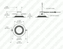 8" LED Commercial Recessed Downlight - Selectable CCT - Selectable Wattage - Dimmable - Up To 3,960 Lumens -Lighting Decoration Store cdl8d sw5a sp36w dim drawing 1