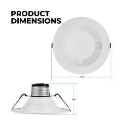8" LED Commercial Recessed Downlight - Selectable CCT - Selectable Wattage - Dimmable - Up To 3,960 Lumens -Lighting Decoration Store cdl8d sw5a sp36w dimensions