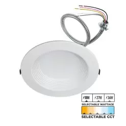 8" LED Commercial Recessed Downlight - Selectable CCT - Selectable Wattage - Dimmable - Up To 3,960 Lumens