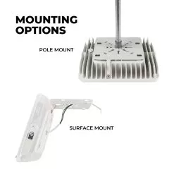 TCP Selectable Series LED Canopy Light - Selectable Wattage - Up To 7,200 Lumens - 60W / 40W / 25W - 5000K -Lighting Decoration Store cpuzdb350k mounting options v1