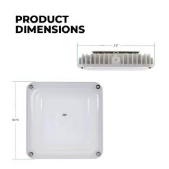 TCP Selectable Series LED Canopy Light - Selectable Wattage - Up To 7,200 Lumens - 60W / 40W / 25W - 5000K -Lighting Decoration Store cpuzdb350k product dims