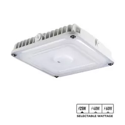 TCP Selectable Series LED Canopy Light - Selectable Wattage - Up To 7,200 Lumens - 60W / 40W / 25W - 5000K