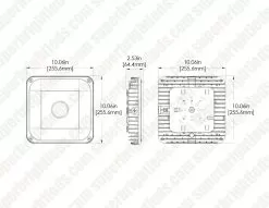 TCP Selectable Series LED Canopy Light - Selectable Wattage - Up To 7,200 Lumens - 60W / 40W / 25W - 5000K -Lighting Decoration Store cpuzdb350k dim drawing