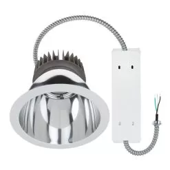 Commercial LED Downlight Retrofit For 10" Cans - Recessed Light With Reflector Trim - 300W Equivalent - 2900 Lumens