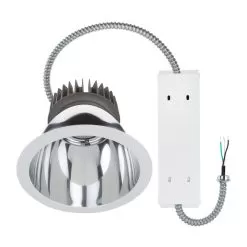 Commercial LED Downlight Retrofit For 8" Cans - Recessed Light With Reflector Trim - 300 Watt Equivalent - 2800 Lumens