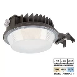 LED Dusk To Dawn Area Light - Integrated Photocell - Selectable CCT And Wattage - 72W / 96W / 120W - Up To 15,600 Lumens