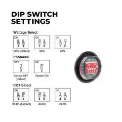 LED Dusk To Dawn Area Light - Integrated Photocell - Selectable CCT And Wattage - 36W / 48W / 60W - Up To 7,800 Lumens -Lighting Decoration Store ddal sw3b120 r1 dip switch settings