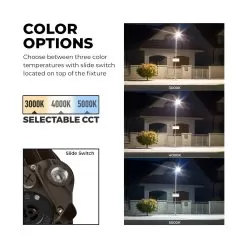 LED Dusk To Dawn Area Light - Included Photocell - Selectable CCT And Wattage - 29W / 40W / 60W - Up To 8,400 Lumens -Lighting Decoration Store ddal sw3b60w br3npt5 am50s r1 color options