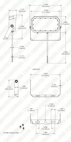 100W Yoke Mount LED Flood Light - 400W Equivalent - 13000 Lumens - Cool White -Lighting Decoration Store dims afl 50k70 110 u