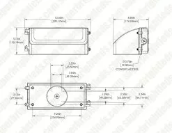 80W Full Cutoff LED Wall Pack - 9200 Lumens - 400W MH Equivalent - Cool White -Lighting Decoration Store dims assem1 wpfc2 50k40 h 1