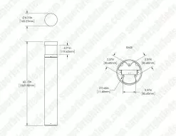 Round LED Bollard With Selectable Wattage And CCT - Bronze Finish - Cone Reflector - 12W / 16W / 22W - 3000K / 4000K / 5000K -Lighting Decoration Store dims blrb sw3b22s 742 bkfl0
