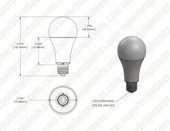 10W A19 WiFi Smart LED Light Bulb - RGBW Color Changing - Hubless - Alexa/Google Assistant/Smartphone Compatible - 60W Equivalent - 800 Lumens - E27SH-RGBW10 -Lighting Decoration Store dims drawings e27sh rgbw10