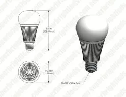A19 MiBoxer RGB+Tunable White Smart LED Bulb - Hubless - 9W - 60W Equivalent - 850 Lumens - Optional RF Remote -Lighting Decoration Store dims drawings fut012