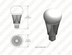 A19 MiBoxer Wi-Fi Smart LED Bulb - RGB+Tunable White - Smartphone / Alexa / Google Home Assistant Compatible - 9W - 60W Equivalent - 850 Lumens -Lighting Decoration Store dims drawings fut012 1