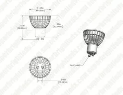 GU10 MiBoxer RGB+Tunable White Smart LED Bulb - Hubless - 4W - 35W Equivalent - 280 Lumens - Optional RF Remote -Lighting Decoration Store dims drawings fut103