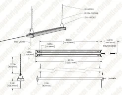 42W Linkable LED Shop Light - 4’ - LED Garage Light With Pull Chain - 4500 Lumens - 5000K/4000K -Lighting Decoration Store dims drawings sllp 40k4 420