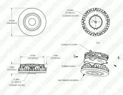 55W LED Parking Garage Round Canopy Light - 6500 Lumens - 175W MH Equivalent - 5000K - Cool White -Lighting Decoration Store dims lpgd 50k55w 111wh