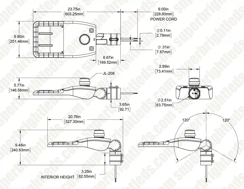 90W LED Street / Roadway Light - 12,500 Lumens - Optional Photocell Sensor - 250W MH Equivalent - 3000K / 4000K - Knuckle Slipfitter Mount 11 90W LED Street / Roadway Light - 12,500 Lumens - Optional Photocell Sensor - 250W MH Equivalent - 3000K / 4000K - Knuckle Slipfitter Mount - Image 11