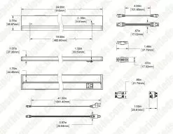 24" Under Cabinet LED Lighting Fixture With Selectable Color Temperature Switch - 825 Lumens - 4000K/3000K/2700K - Selectable White -Lighting Decoration Store dims uc 37td3c24