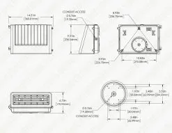 80W Selectable CCT Full Cutoff LED Wall Pack - Bypassable Photocell - 9600 Lumens - 400W MH Equivalent - WPFCCT-SW3B80-ST3-BRP -Lighting Decoration Store dims wpfcct sw3b80 st3 brp 1