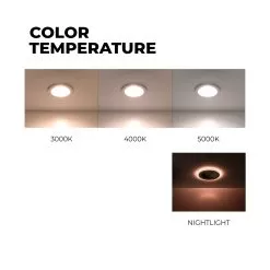 ETi 4" Selectable CCT LED Recessed Downlight With Nightlight Trim - 10W Retrofit Ceiling Light - Dimmable - 625 Lumens -Lighting Decoration Store dl 4 625 907 sv d temperature 1