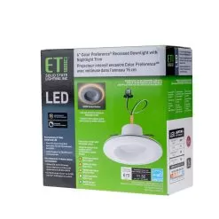 ETi 6" Selectable CCT LED Recessed Downlight With Nightlight Trim - 10W Retrofit Ceiling Light - Dimmable - 670 Lumens -Lighting Decoration Store dl 6 67 907 sv d box