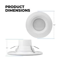 ETi 6" Selectable CCT LED Recessed Downlight With Nightlight Trim - 10W Retrofit Ceiling Light - Dimmable - 670 Lumens -Lighting Decoration Store dl 6 67 907 sv d dimensions