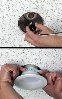 LED Recessed Lighting Kit For 4" Cans - Retrofit LED Downlight With Smooth Trim - Dimmable - 1350 Lumens -Lighting Decoration Store dl4d xk14w wh installation0