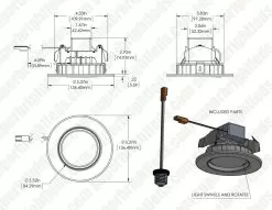 LED Recessed Lighting Kit For 4" Cans - Retrofit LED Downlight W/ Gimbal Trim - 60 Watt Equivalent - Dimmable - 670 Lumens - Natural White -Lighting Decoration Store dl4dg nw10w web dims