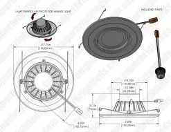 LED Recessed Lighting Kit For 5" To 6" Cans - Retrofit LED Downlight W/ Gimbal Trim - 75 Watt Equivalent - Dimmable - 1000 Lumens -Lighting Decoration Store dl56dg nw15w web dimensions0