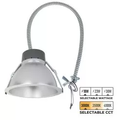 TCP LED 10" Selectable Commercial Recessed Downlight - Selectable CCT And Wattage - Dimmable - Diffuser Version - Up To 3,330 Lumens