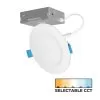 4" Ultra Slim LED Recessed Downlight - Selectable CCT - Canless - 650 Lumens - 2700K / 3000K / 3500K / 4000K / 5000K