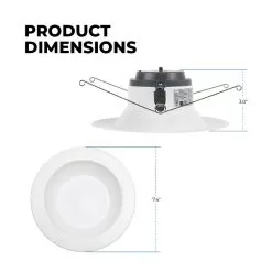 LED 6” Downlight - 13W Recessed Retrofit - Selectable CCT - Up To 1,000 Lumens - 2700K / 3000K / 3500K / 4000K / 5000K -Lighting Decoration Store dlc6 14w100swj profile dim