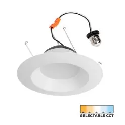 LED 6” Downlight - 13W Recessed Retrofit - Selectable CCT - Up To 1,000 Lumens - 2700K / 3000K / 3500K / 4000K / 5000K
