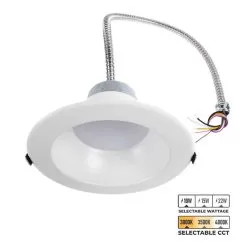 LED 8” Commercial Downlight - Selectable CCT - Selectable Wattage - Canless - Up To 2,112 Lumens