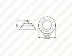 LED 8” Commercial Downlight - Selectable CCT - Selectable Wattage - Canless - Up To 2,112 Lumens -Lighting Decoration Store dlc8c 22w103swej dim drawing