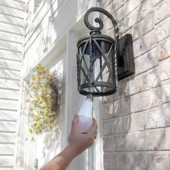 10W A19 WiFi Smart LED Light Bulb - RGBW Color Changing - Hubless - Alexa/Google Assistant/Smartphone Compatible - 60W Equivalent - 800 Lumens - E27SH-RGBW10 -Lighting Decoration Store e27sh rgbw10 hand installing bulb outdoor light