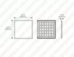 Euri Lighting 2x2 LED Flat Light Panel 2-Pack - Selectable Wattage And CCT - Dimmable - Up To 5,200 Lumens - 20W / 30W / 40W - 3000K / 4000K / 5000K -Lighting Decoration Store ebpn22 40ws2000 2 dim drawing