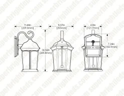 Euri Lighting LED Flicker Flame Water Glass Porch Light - Motion Sensor And Dusk To Dawn Photocell - White -Lighting Decoration Store efl 130w md dim drawing 1
