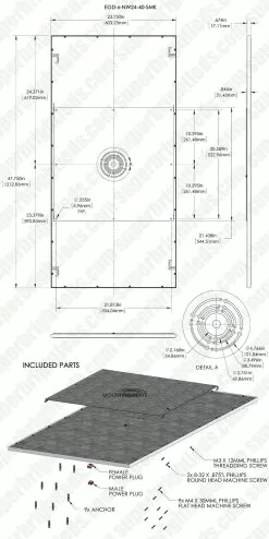 2'x4' Even-Glow® LED Flat Panel Light Fixture - Surface Mount - 40W - Dimmable - 4000K - Black With Surface Mount -Lighting Decoration Store egd x nw24 40 smk for site0