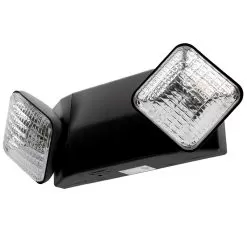 Black Dual-Head LED Emergency Light With Battery Backup - Adjustable Light Heads