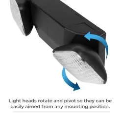 Black Dual-Head LED Emergency Light With Battery Backup - Adjustable Light Heads 10 Black Dual-Head LED Emergency Light With Battery Backup - Adjustable Light Heads -Lighting Decoration Store el sx lens rotation