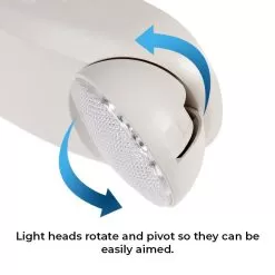LED Emergency Light - Two Adjustable Heads - Battery Backup - White Housing -Lighting Decoration Store el3 rw close up rotation v1