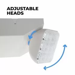 LED Dual-Head Emergency Light - Adjustable Light Heads - White -Lighting Decoration Store el3 sw rotating heads