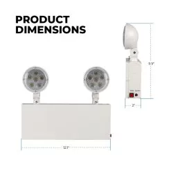New York City Approved LED Dual-Head Emergency Light - Battery Backup - Adjustable Light Heads 10 New York City Approved LED Dual-Head Emergency Light - Battery Backup - Adjustable Light Heads -Lighting Decoration Store els2 rw product dims