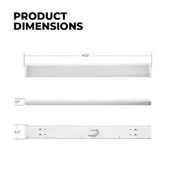 4ft LED Wraparound Light - Selectable CCT - Selectable Wattage - Up To 5,520 Lumens -Lighting Decoration Store esw4 48w103sw product dimentions