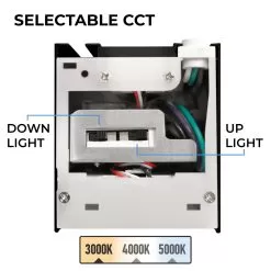 50W LED Linear Fixture - 4ft Up / Down Light - Linkable - Selectable CCT - 6,500 Lumens - Black Finish -Lighting Decoration Store eud4 50w103sw b cctswitch