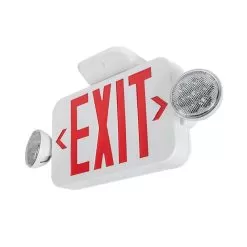 MaxLite Combination Emergency Exit Light - Emergency Battery Backup - Adjustable Light Heads - Red -Lighting Decoration Store exc rwrc side mount