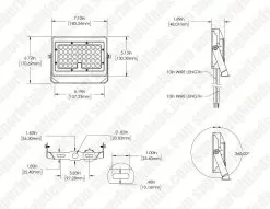 LED Flood Light - CCT And Wattage Selectable - Bypassable Photocell - Yoke Mount - Up To 4,350 Lumens - 20W / 30W - 3000K / 4000K / 5000K -Lighting Decoration Store flcct2 sw3b sp30 bh8bru dim drawing